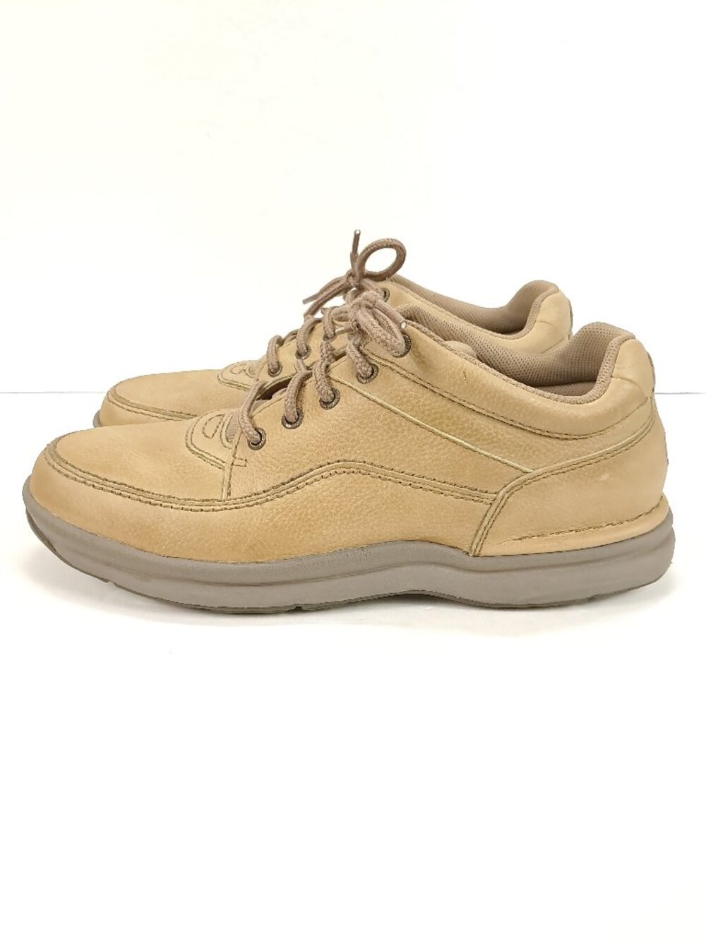 Rockport World Tour Classic Shoes Men 11 Beige Nubuck Leather Lace Up K70883
